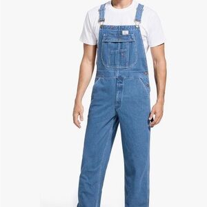 NWT Hisea Denim Bib Overalls Flex Workwear with Adjustable Straps Size 52w 32L